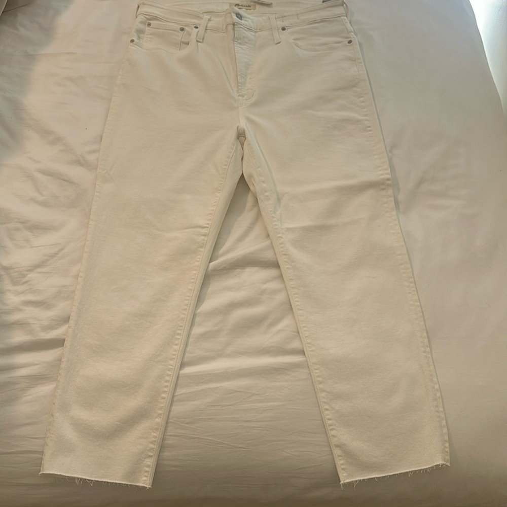 NWT Madewell White Perfect Vintage Crop denim